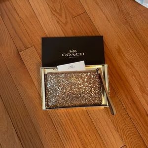 Coach Sequined Single Zip Wristlet